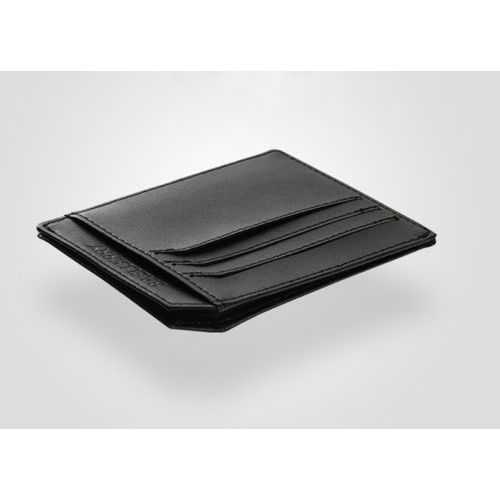 WALLET Minimalist leather wallet with 9 pockets - Black